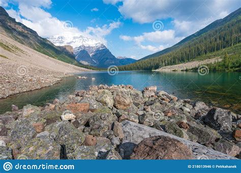 Partly Sunny Day With Dramatic Sky Over Consolation Lakes In Banff