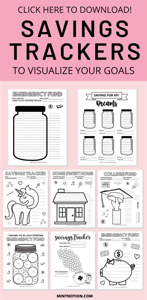 15 Savings Tracker Printables To Visualize Your Progress Saving Money