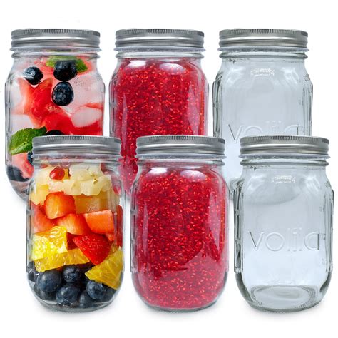 Buy Volila Mason Jars With Lids Glass Preserving Jars For Jams Overnight Oats And Beverages