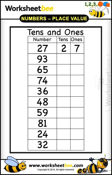 Free Printable Math Worksheets Tens And Ones
