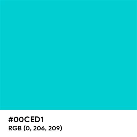 Dark Turquoise Color Hex Code Is 00ced1