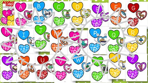 The letters above (↑) are in normal alphabetical order. Alphabet Hearts - Matching Upper Case, Lower Case and ...