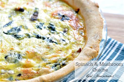 In a large dutch oven or pot, melt butter over medium heat. Spinach and Mushroom Quiche ⋆ Real Housemoms