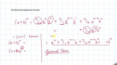 The Binomial Expansion Formula Youtube