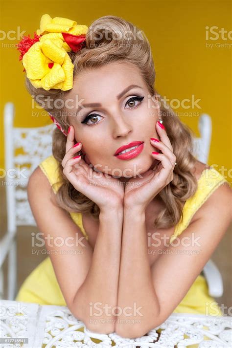 Portrait Of A Beautiful Girl Pin Up Stock Photo Download Image Now