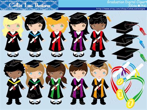 Happy little kids celebrate their graduation and admission into a preschool. Graduation Clipart Graduation Kids clip art/ for Personal