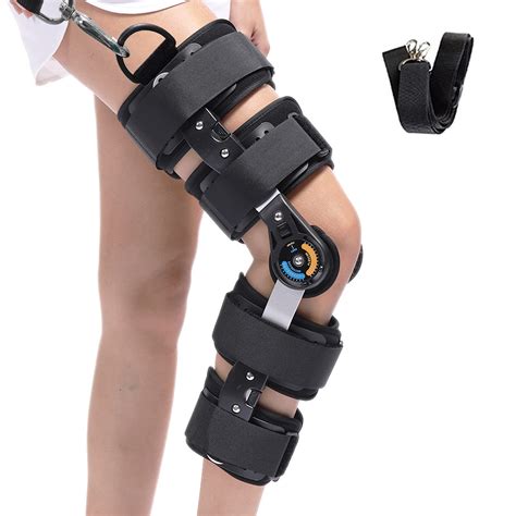 Buy Hinged Knee Brace Rom Knee Immobilizer Brace Post Op Orthopedic Patella Knee Brace Acl Mcl