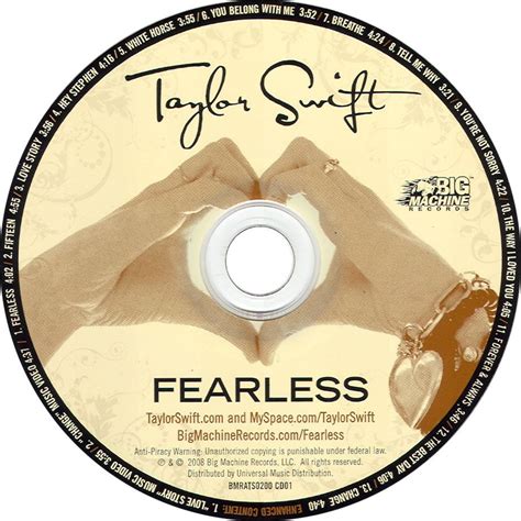 Guitars chime and beats bounce as swift sails through the title track. Taylor Swift Cd Fearless - Taylor Swift Album