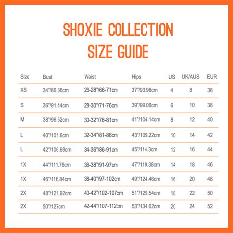 Ny Collection Size Chart
