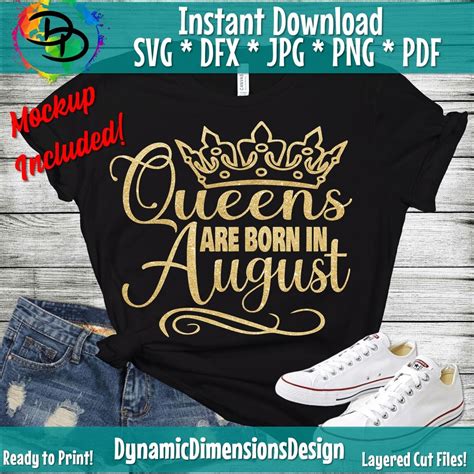August girl svg, Queens are born svg, August birthday svg ...