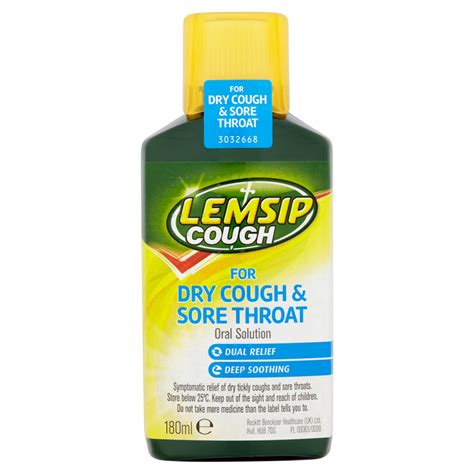 Lemsip Cough Syrup For Dry Cough 180ml Chemist 4 U
