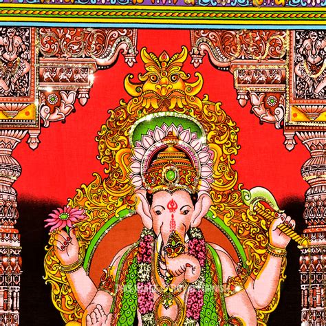 Hindu Elephant God Ganesha Cloth Poster Wall Hanging