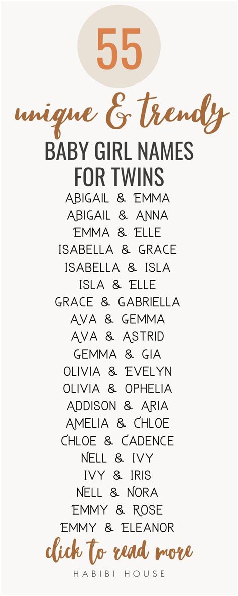 Twin Girl Names That Start With A C Baby Girls Names