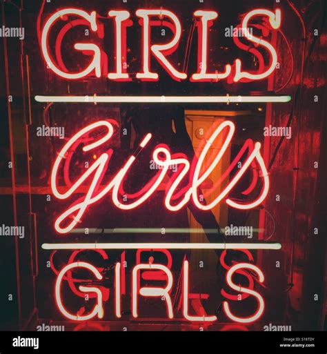 A Girls Neon Sign Stock Photo Alamy