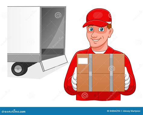 Cartoon Courier Making A Delivery Vector Illustration Cartoondealer
