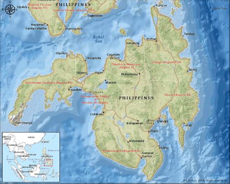 Map Of The Mindanao Region Southern Philippines Courtesy Of The