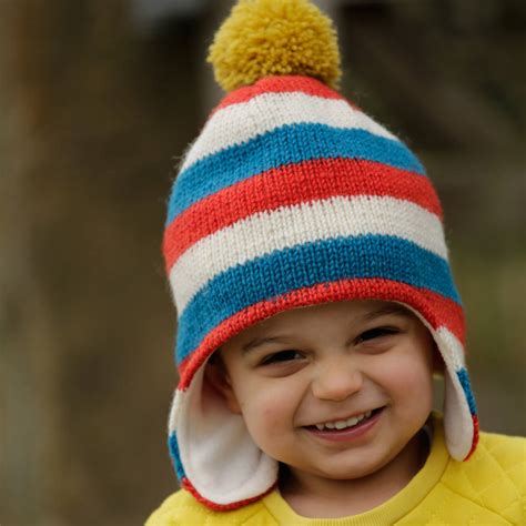 Stripey Kids Knitted Hat By Piccalilly