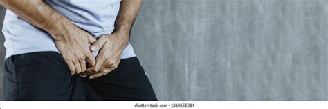 Young Man Hands Holding His Crotch Stock Photo 1860655084 Shutterstock