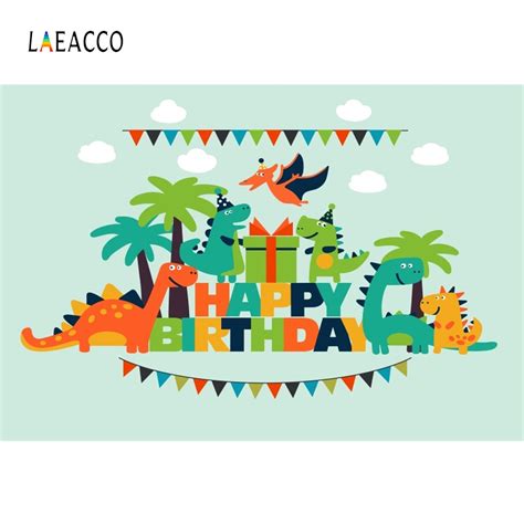 Use them in commercial designs under lifetime, perpetual & worldwide rights. Laeacco Cartoon Jungle Dinosaur Party Baby Children ...