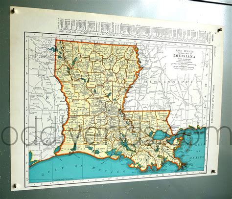 Vintage Louisiana Map 1939 Original Atlas Antique Map New Etsy