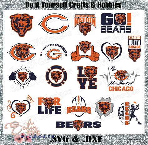Chicago Bears Set Design Svg Files Cricut Silhouette Studio Digital