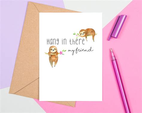 Hang In There My Friend Card Positive Post Lockdown Etsy