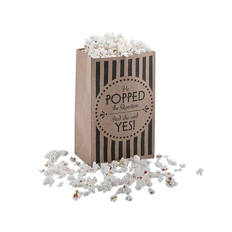 Medium Wedding Popcorn Kraft Paper Treat Bags Popcorn Wedding