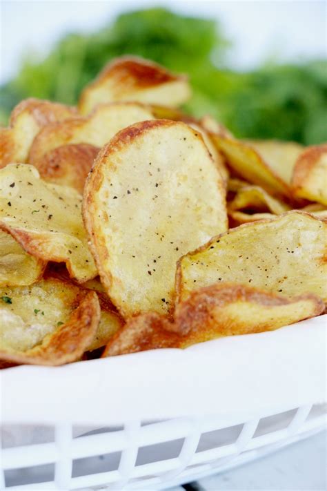 I made this homemade air fryer potato chip recipe using my cosori 5.8 quart. Air Fryer Potato Chips - Bitz & Giggles