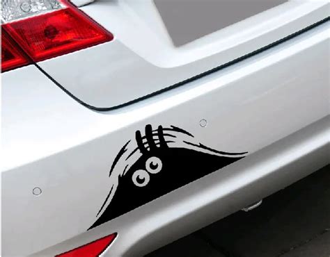 new 19 7cm funny peeking monster auto car walls windows sticker graphic vinyl car decals car
