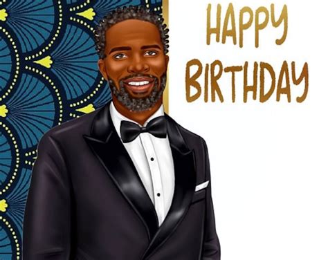 Mature Black Man Birthday Card His Birthday Black Man With Beard
