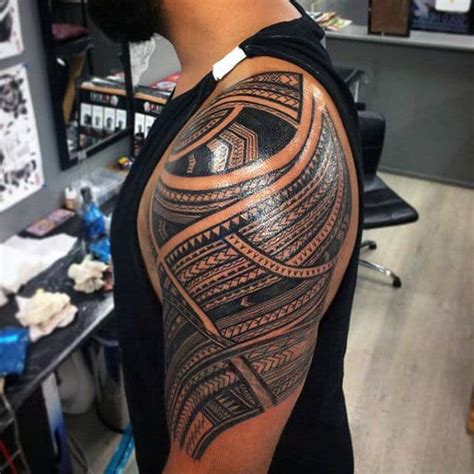 50 Polynesian Half Sleeve Tattoo Designs For Men Tribal