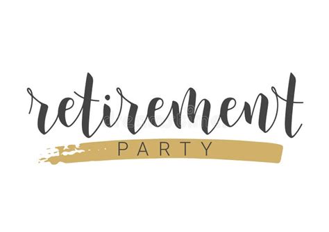 Handwritten Lettering Of Retirement Party Template For Greeting Card
