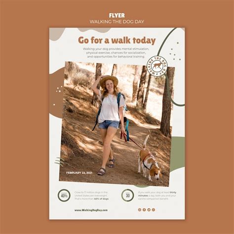 Free Psd Poster Walking The Dog Day Template