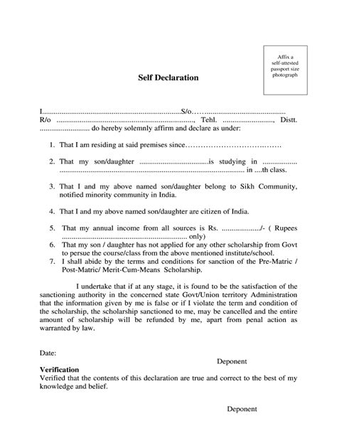 How To Write Self Declaration Form For Driving Licence