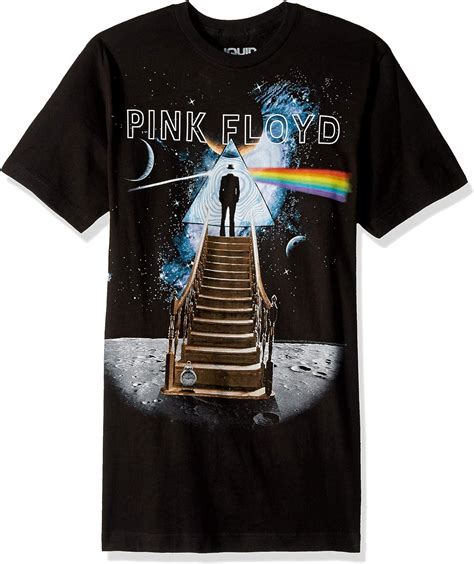 Liquid Blue Pink Floyd Stairway To The Moon T Shirt Uk