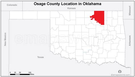 Osage County Location Map Oklahoma
