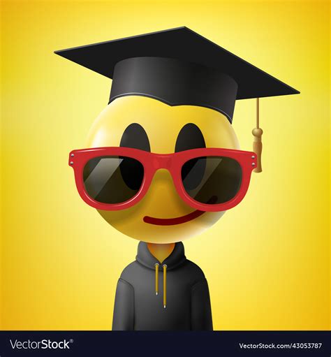 Back To School Graduation Emoji Smiling Face Vector Image