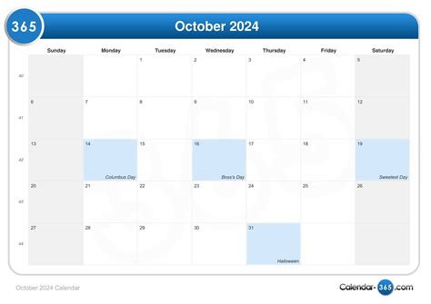 October 2024 Calendar