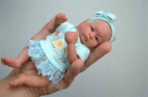 OOAK Polymer Clay Baby Girl Hand Sculpted Art Doll Mini Baby 6 5