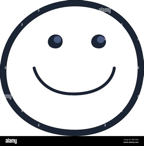 Happy Emoji Face Line Style Icon Design Cartoon Expression Emoticon