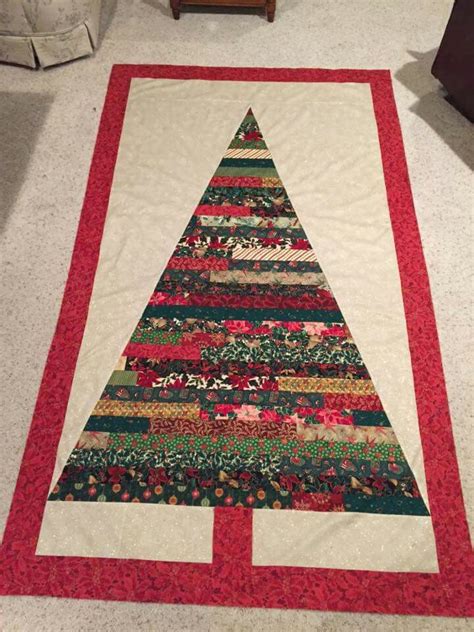 Jelly Roll Race Quilt Christmas Tree Quilt Block Modern Christmas