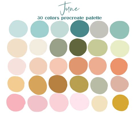 June Neutrals Procreate Color Palette Ipad Procreate Etsy Uk