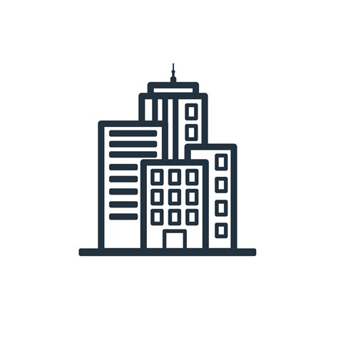 Vector City Icon Isolated On A White Background Downtown Symbol For