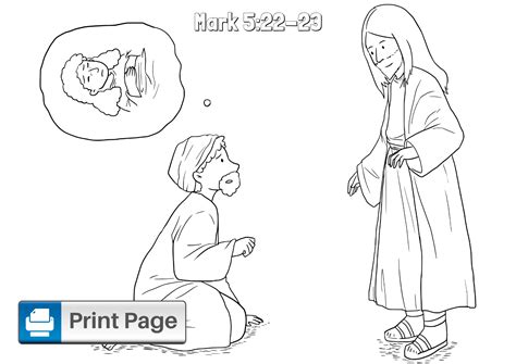 Free Jesus Heals Jairus Daughter Coloring Pages Printable Pdfs