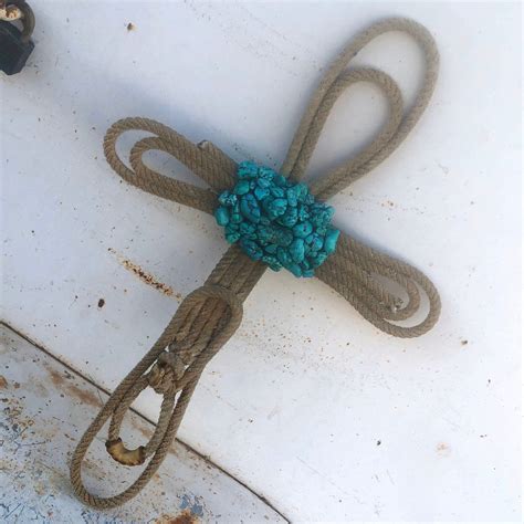 Cowgirl In Twined Real Repurposed Lariat Rope Cross With Etsy