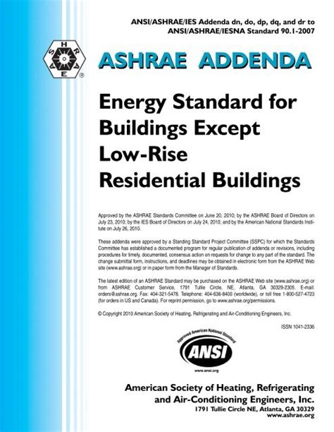 Energy Standard For Buildings Except Low Rise Residential Ashrae