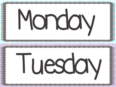 Free Pastel Days Of The Week Labels Teaching Resources