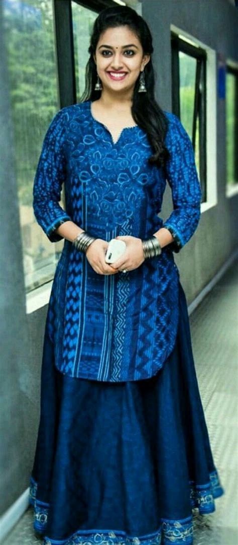 Pin By Kamla Sharma On Keerthi Suresh Long Skirt Outfits Clothes For Women Indian Designer Wear