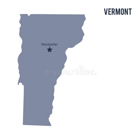 Vector Map State Of Vermont Isolated On White Background Stock