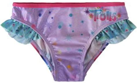 Trolls Poppy Culetin Baño Bikini Para Niñas Color Rosa 7 Años